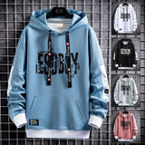 Korean Style Hooded Pullover Casual Long Sleeve Sweatshirt - Minihomy