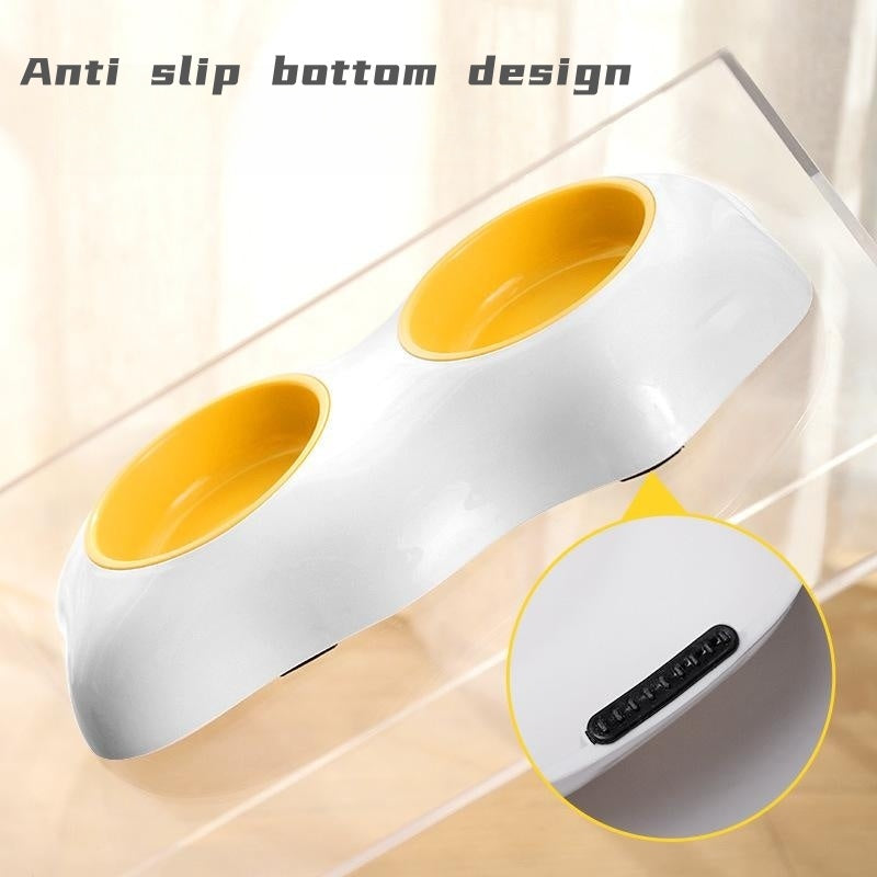 Cute Egg-Shaped Pet Bowl - Double Bowl Feeder for Dogs & Cats, Elevated Water & Food Bowl - Minihomy