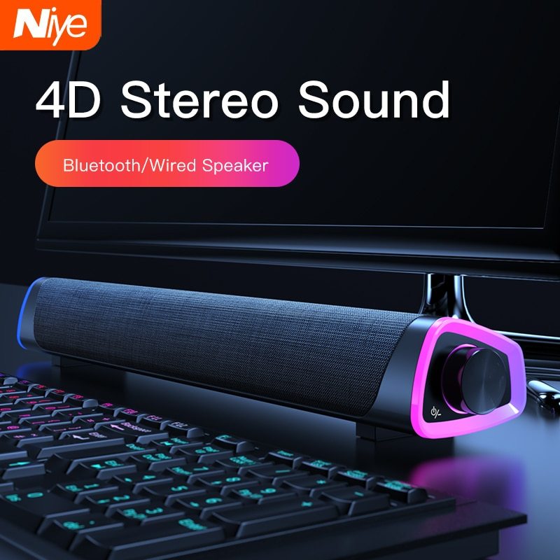 4D Computer Speaker Bar Stereo Sound Subwoofer Bluetooth Speaker For Macbook Laptop Notebook PC Music Player Wired Loudspeaker - Minihomy