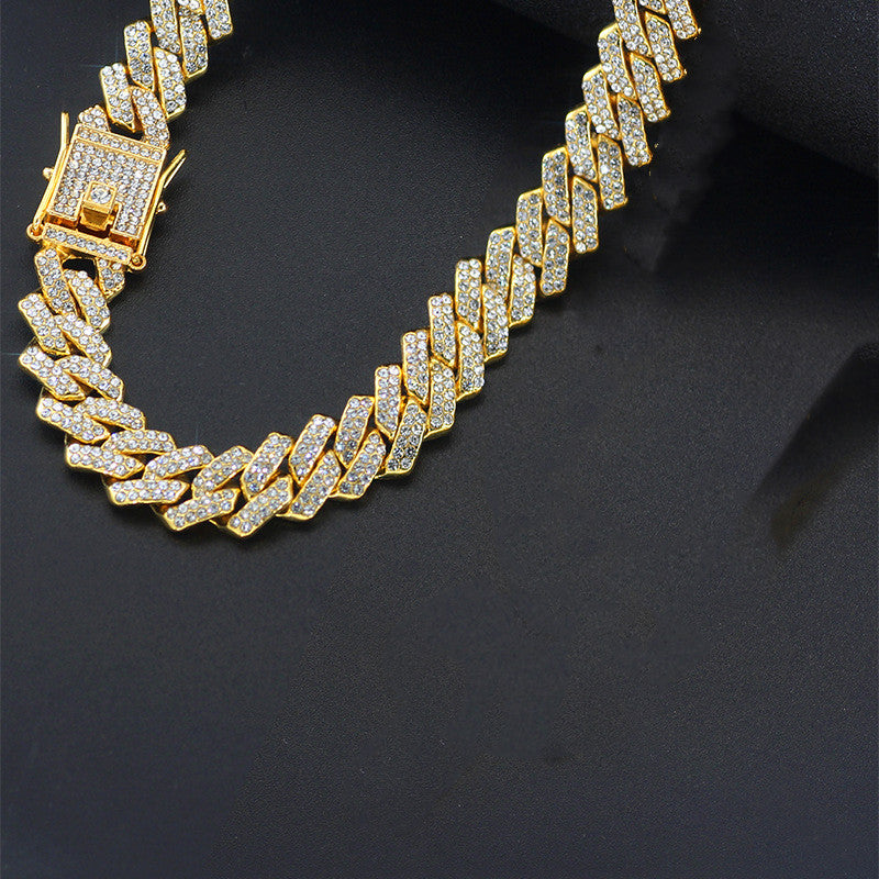 Cross 4.0mm Diamond Studded Single Row Necklace - Minihomy