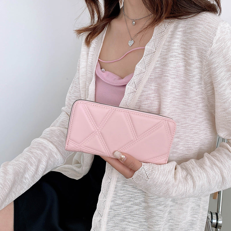 Fashion Casual Simple Mid-length Zipper Handbag - Minihomy