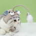 Funny Cat Toy Stick with Feather Head Wearing Design - Gray Big Eye Pet Toy - Minihomy