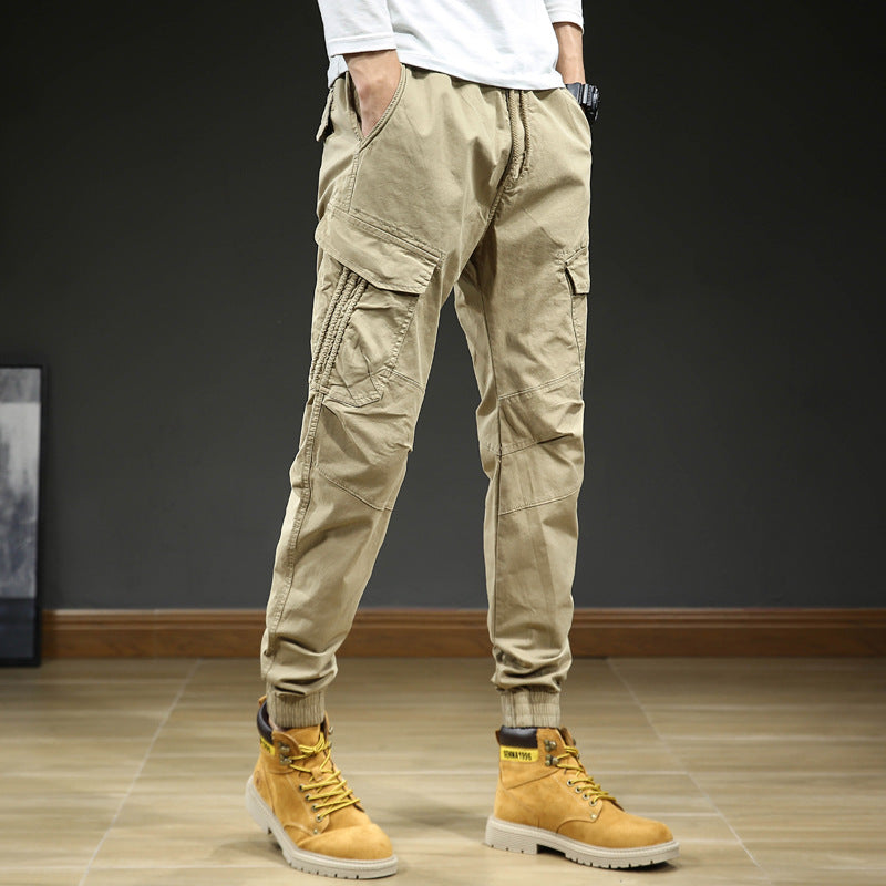 Men's Multi-pocket Ankle-tied Casual Working Pants - Minihomy