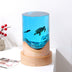 Creative Desktop Ornaments Cylinder Solid Wood Resin Night Light - Minihomy