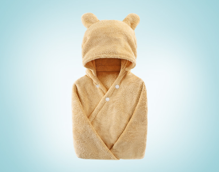 Cotton baby care hooded bath towel - Minihomy