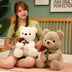 Lovely Hug Roses Teddy Bear Plush Pillow - Soft Stuffed Animal Dolls - Minihomy