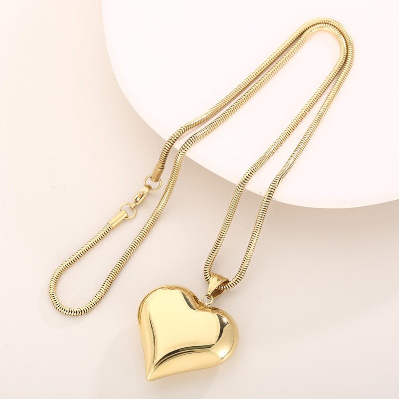 Gold Silver Hollow Heart-shaped Necklace - Ins Simple, Versatile, Personalized Love Necklace - Minihomy