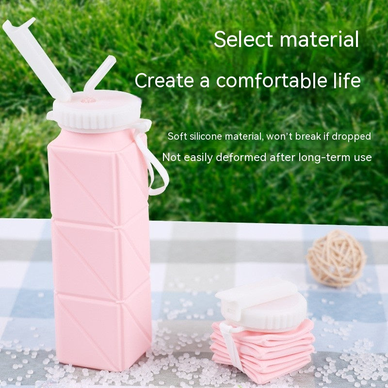 Portable Silicone Folding Water Bottle - Foldable Sports Cup for Outdoor Travel - Minihomy