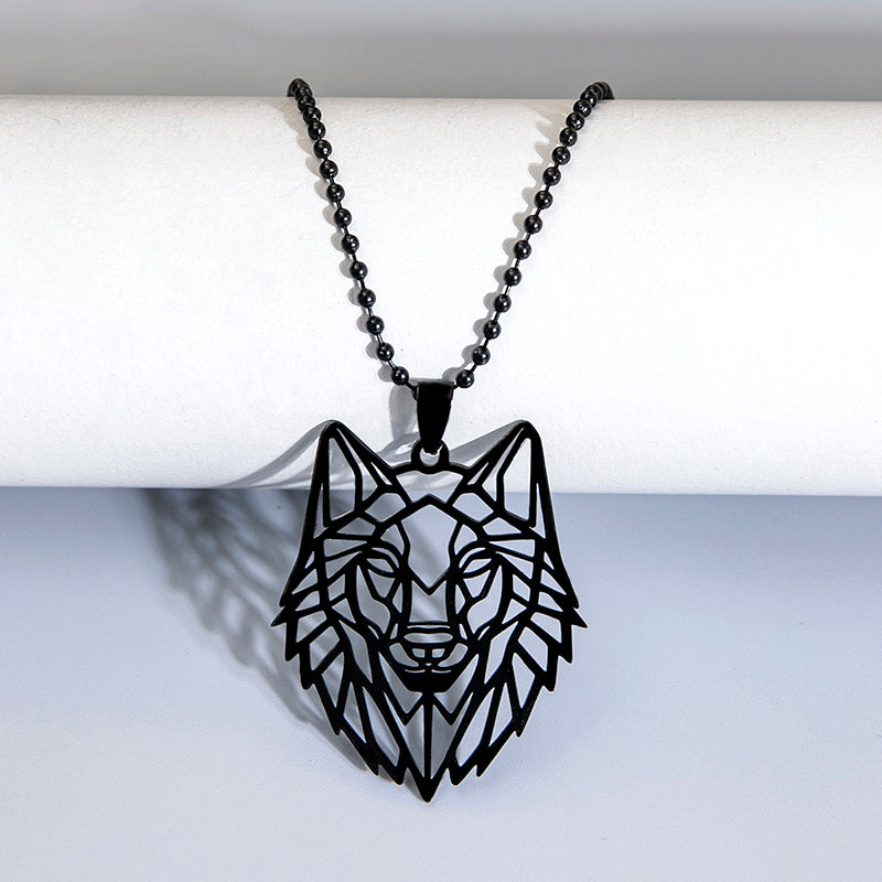 Stainless Steel Wolf Head Pendant Necklace - Animal Jewelry