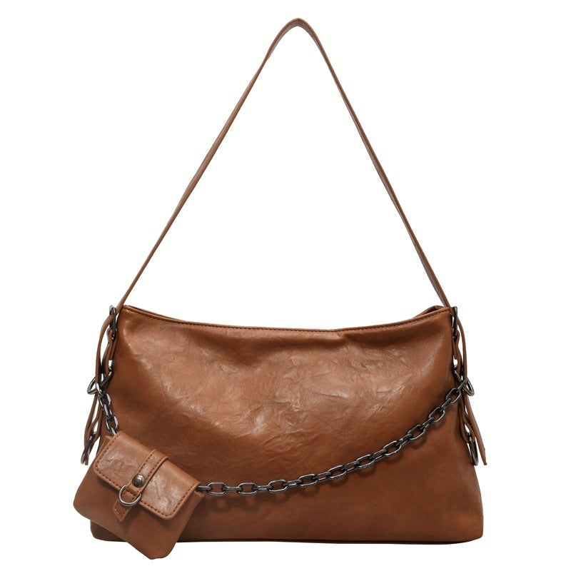 Retro Chain Shoulder Bag for Women - Small Wallet Included