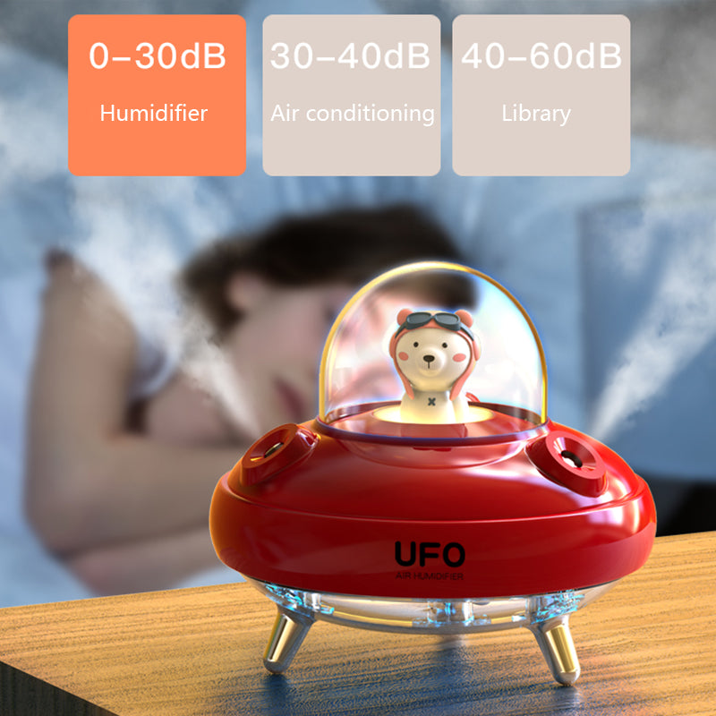 Dual Nozzles Wireless Air Humidifier - UFO Cartoon Bear Water Diffuser - Minihomy