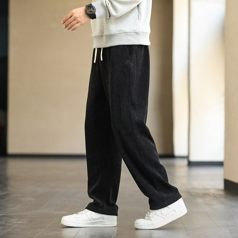 Mens Casual Loose Straight Leg Trousers - Minihomy