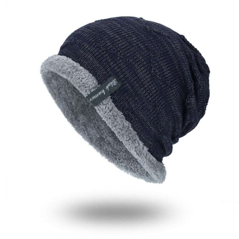 Diagonal hook hat bib knitted woolen hat - Minihomy