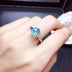 Natural Fireworks Cutter Sky Blue Topaz Ring - Minihomy