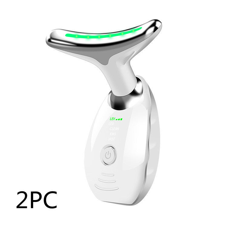 Neck Face Beauty Device Colorful LED Photon Therapy Skin Tighten Reduce Double Chin Anti Wrinkle Remove Lifting Massager - Minihomy