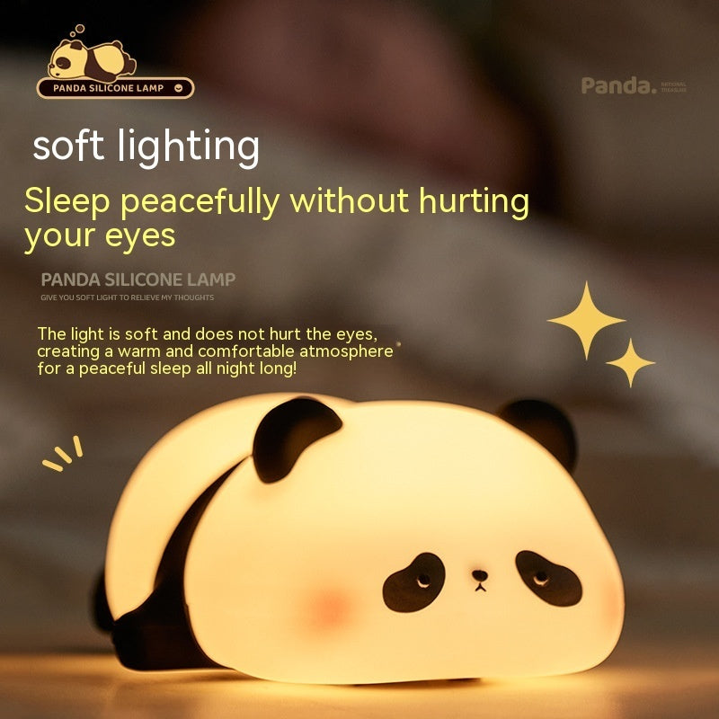 Cute Panda Night Light for Kids - Rechargeable Silicone Lamp, Timing Function, Bedroom Decor, Boys & Girls Gift - Minihomy