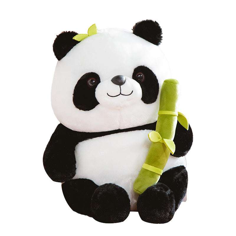 Adorable Simulated Bamboo Tube Flower Panda Pillow - Minihomy