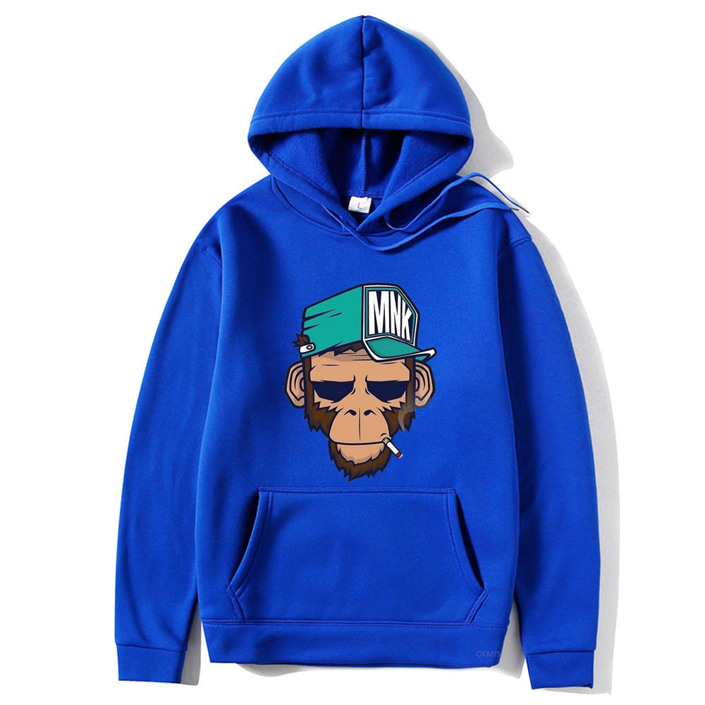 Monkey Printed Men's Hoodie Leisure Warm Sweatshirt - Minihomy