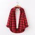 Plaid Shirt Women Loose Long Sleeve Blouses Cotton Flannel Casual Shirt Women - Minihomy