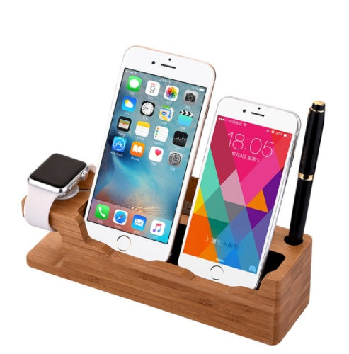 Upgrade Your Desk Space: Multifunctional Wood Phone & Watch Stand