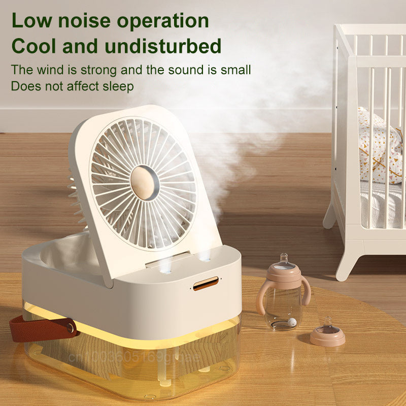 Portable Air Cooler Fan & Humidifier with Night Light - USB Mist Fan for Home Office - Minihomy