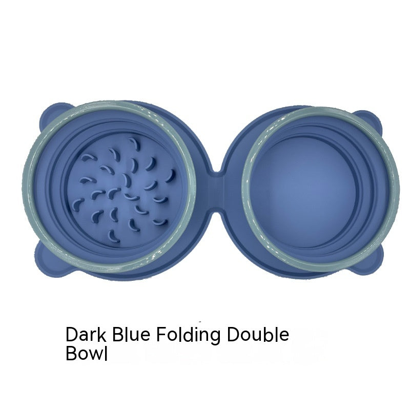 Portable Silicone Double Dog Food Bowls: Compact, Durable, and Travel-Friendly - Minihomy