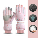 Snowflake Cartoon Print Gloves Winter Touchscreen Waterproof Warm Gloves