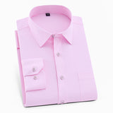 Men's Solid Color Square Collar Long-sleeved Shirt - Minihomy