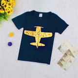 Casual Cotton Print Small Airplane Kids T-shirt - Minihomy