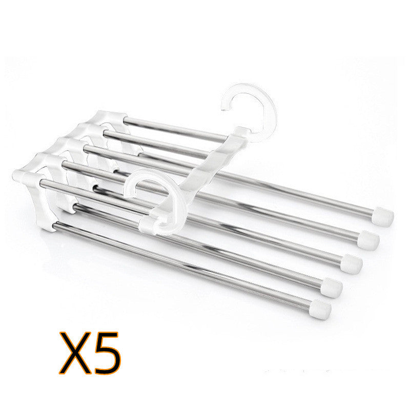 5-in-1 Multifunctional Wardrobe Hangers - Stainless Steel Clothes Hangers for Pants, Shirts, & More - Minihomy