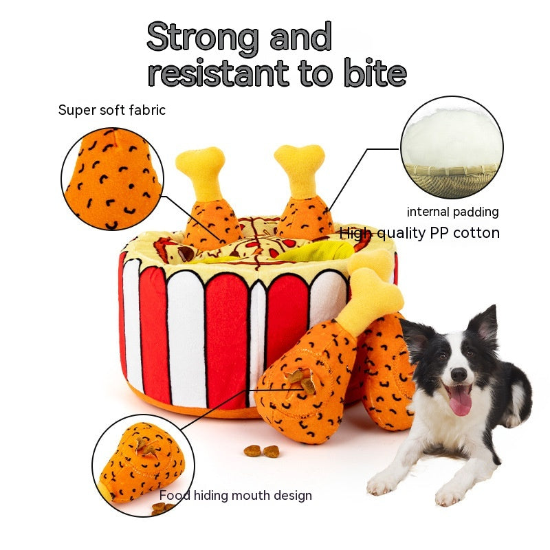 Plush Food Leakage Puzzle Simulation Chicken Leg Interactive Sound Dog Toy: Treat Your Pup to Interactive Fun - Minihomy