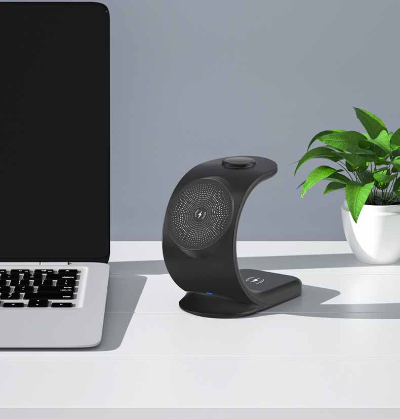 Charge in Style with the Vertical Three-in-One Magnetic Wireless Charger - Minihomy