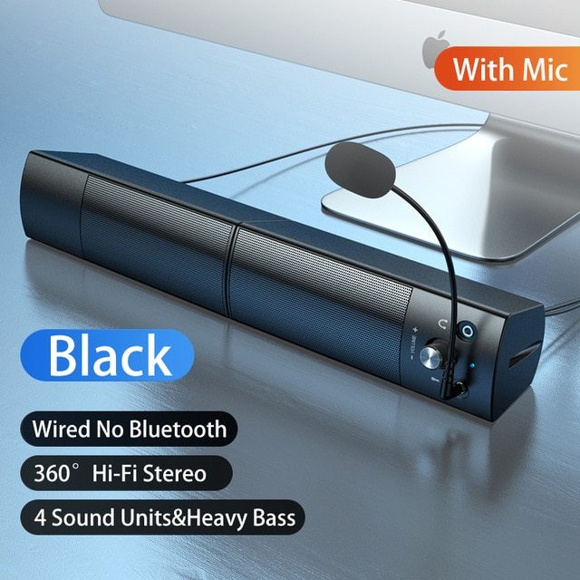 Küçük Hoparlör Subwoofer USB Mikrofonlu Bluetooth Kablolu Evrensel