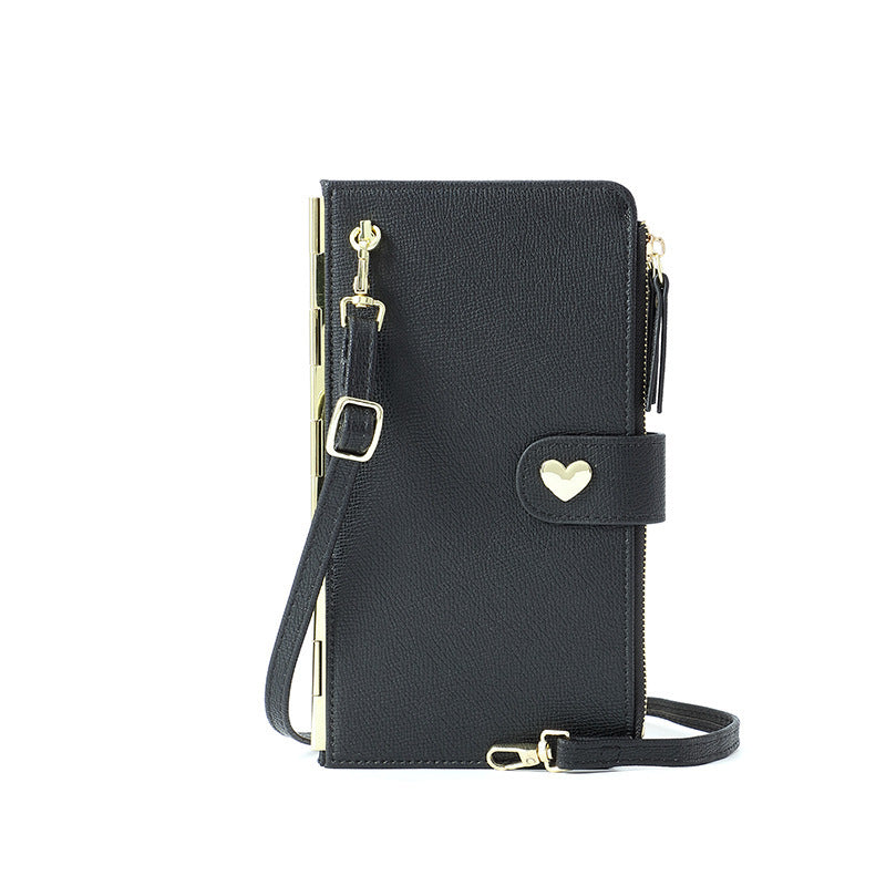 Mobile Phone Bags With Transparent Touch Screen Love Buckle Long Wallet Women Multifunctional Crossbody Shoulder Bag - Minihomy