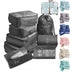 8-Piece Luggage Divider Set | Travel Storage Bags for Clothes, Underwear, Shoes & More - Minihomy