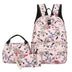 Floral Bags 3pcs Schoolbag Backpack Lunch Bag And Wallets: Your Stylish Companion for Every Adventure - Minihomy