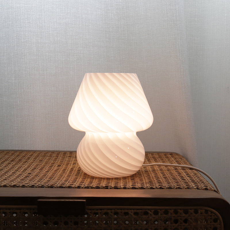 Small Red Glass Table for Bedroom Bedside - Ins Retro Style