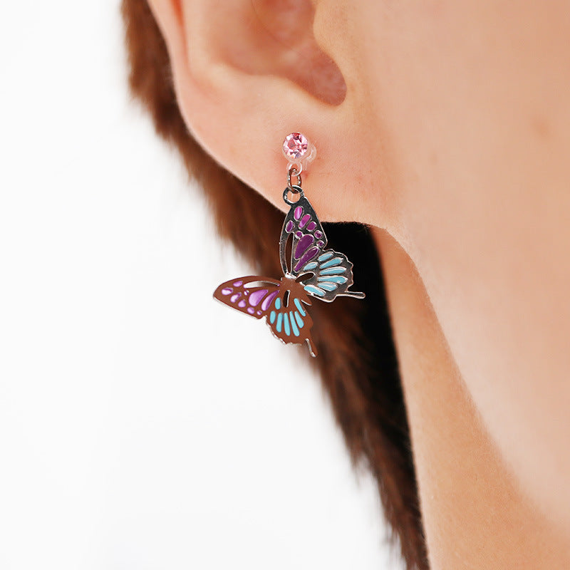 Asymmetric Butterfly Earrings - Fashion Ear Clip - Minihomy