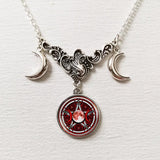 Triple Moon Silver Necklace