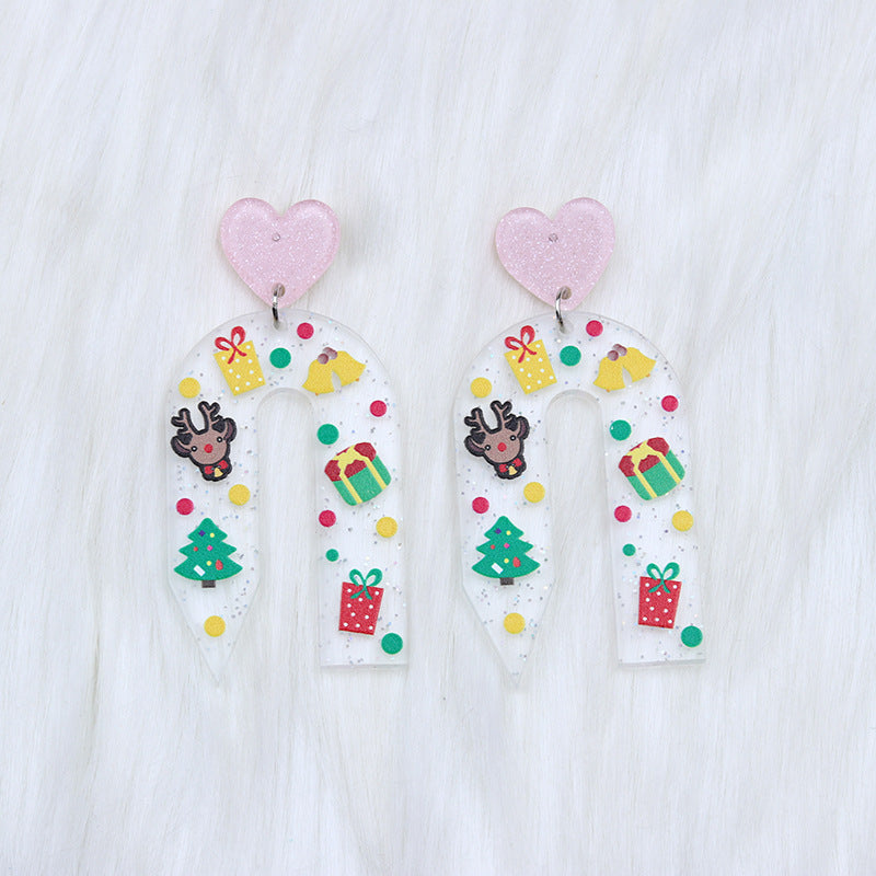 Christmas Ear Stud Elk Snowflake Crutch - Minihomy