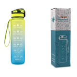 1L Tritan Water Bottle with Time Marker & Bounce Cover - Leakproof Bottle for Sports, Fitness, Cycling - Minihomy