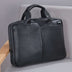 Large Leather Briefcase for Men - Horizontal Cowhide Computer Bag - Minihomy