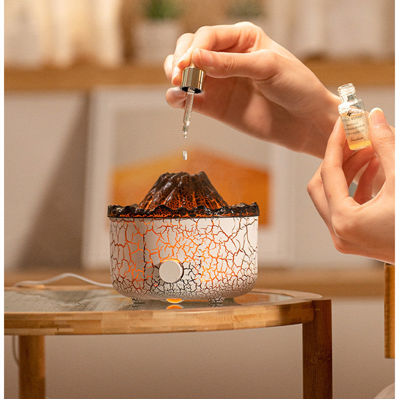 Creative Volcano Humidifier - Aromatherapy Machine with Jellyfish Air Flame Effect - Minihomy