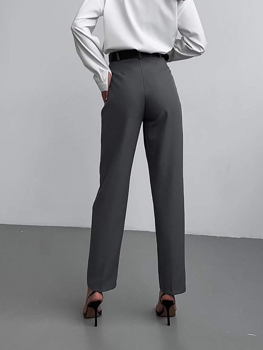 High Waist Trousers Slim Fit for Women - Minihomy