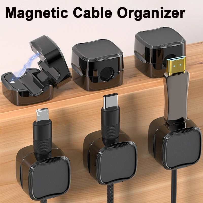 Magnetic Cable Clip - Under Desk Cable Management for Wire Organization - Minihomy