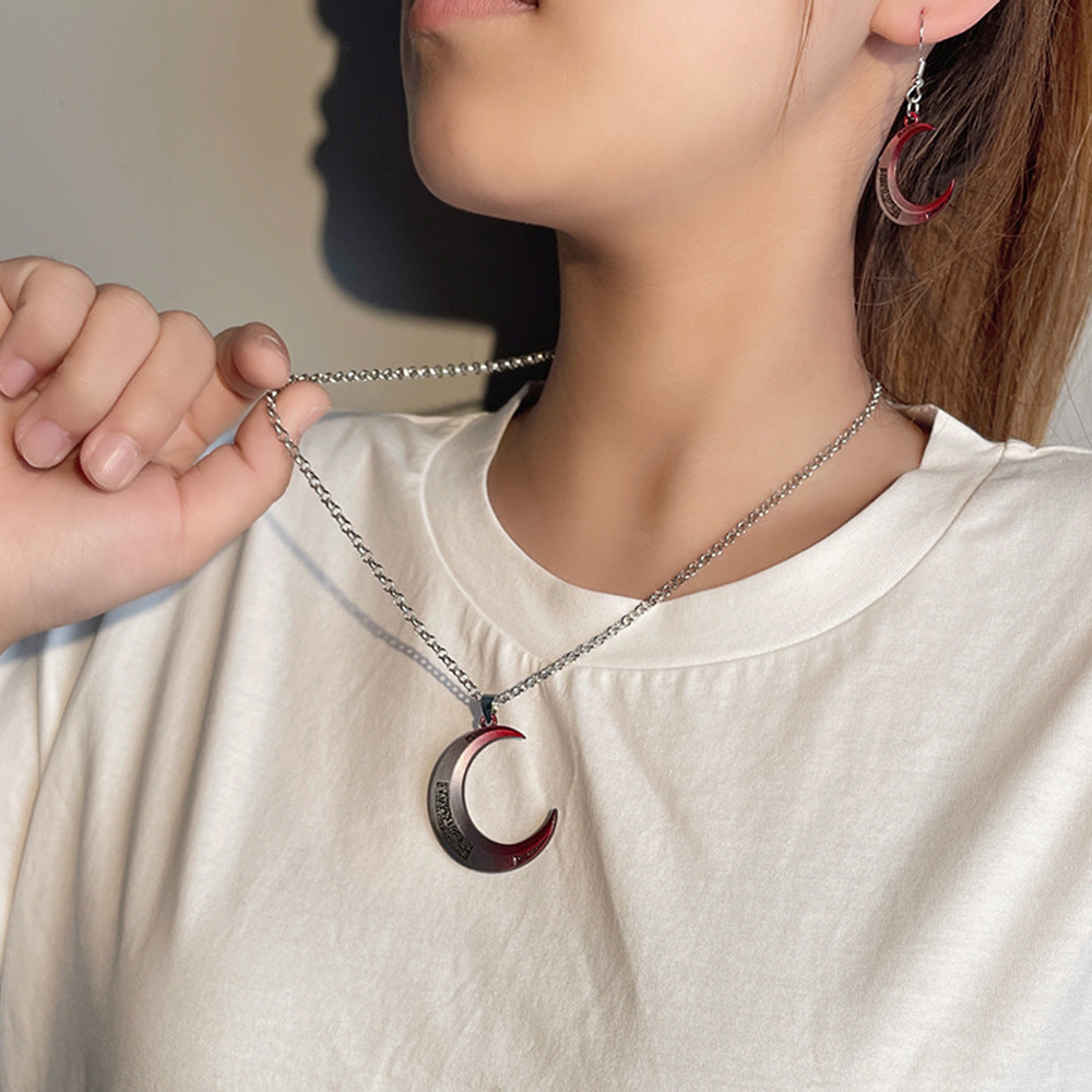 Moon Knight Pendant Necklace Jewerly set - Minihomy