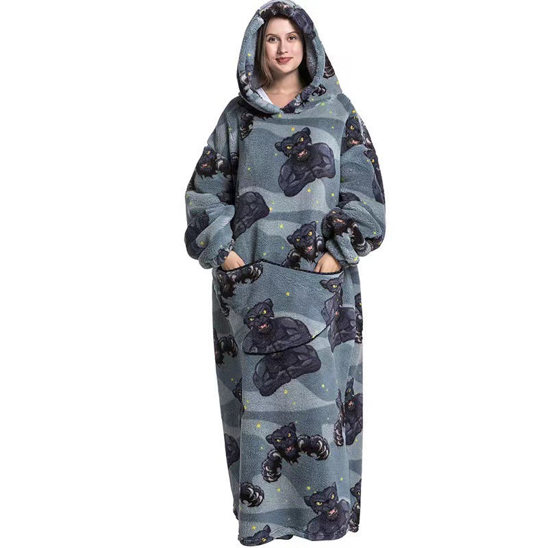 Fleece Hooded Wearable Blanket Sweatshirt - Minihomy