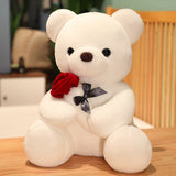 Lovely Hug Roses Teddy Bear Plush Pillow - Soft Stuffed Animal Dolls - Minihomy