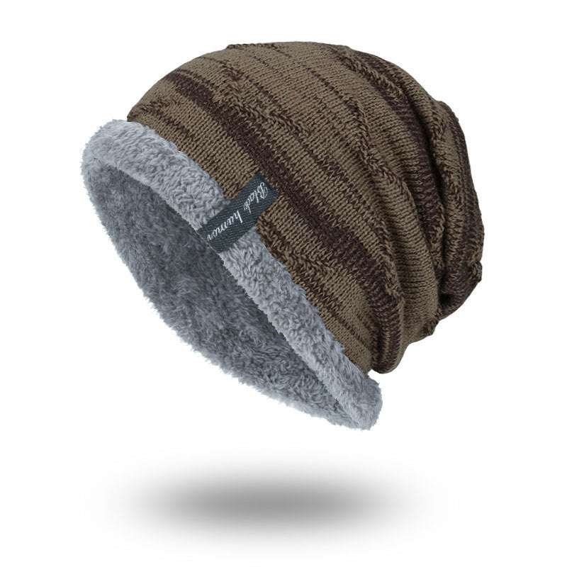 Diagonal hook hat bib knitted woolen hat - Minihomy