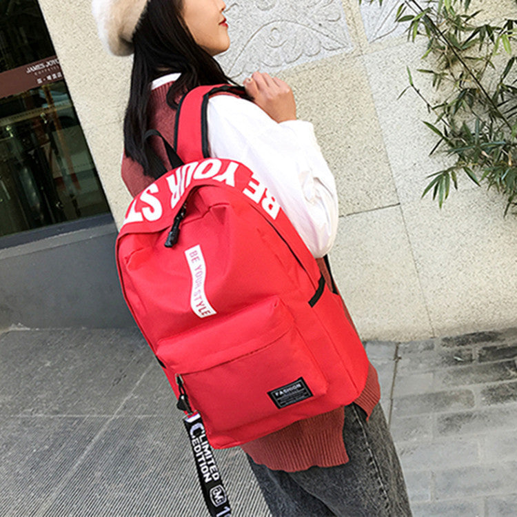 Canvas Large Capacity Fashion Letter Backpack - Minihomy